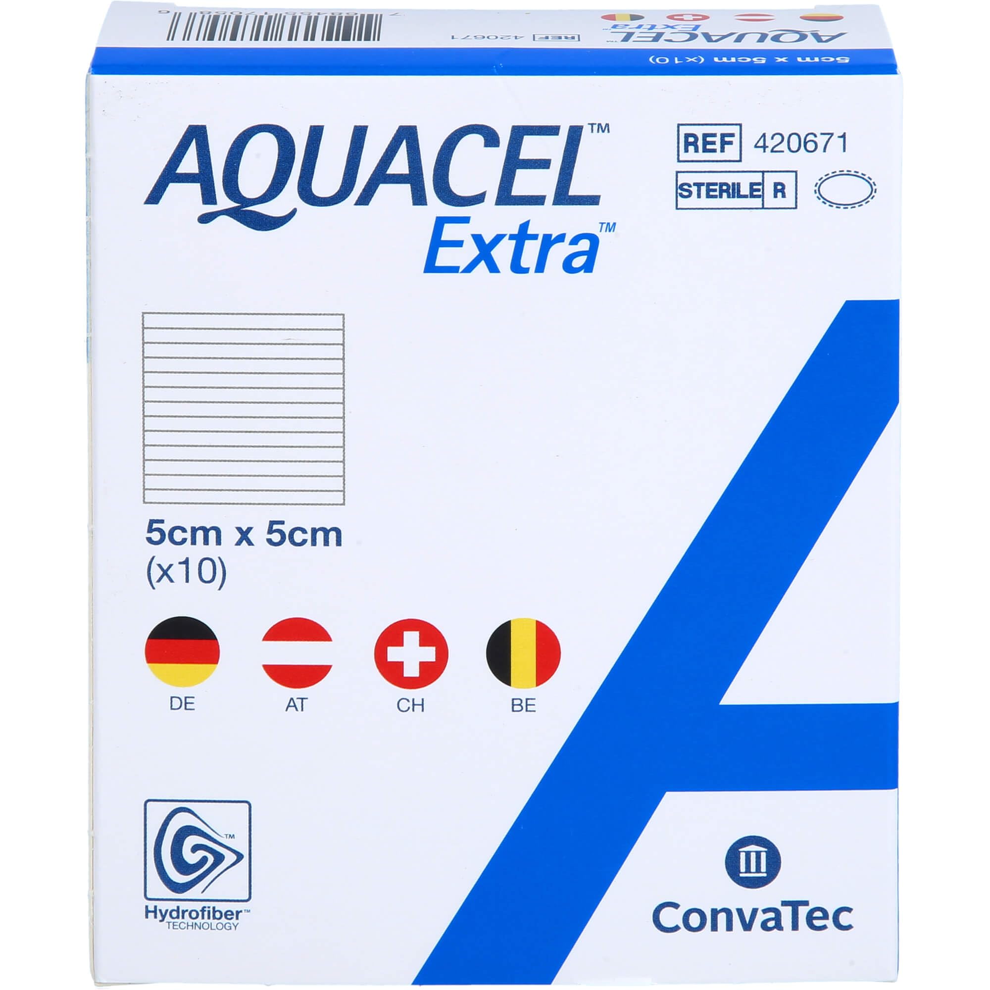 AQUACEL Ag+ Extra 5 x 5 cm Kompressen 10 Stück