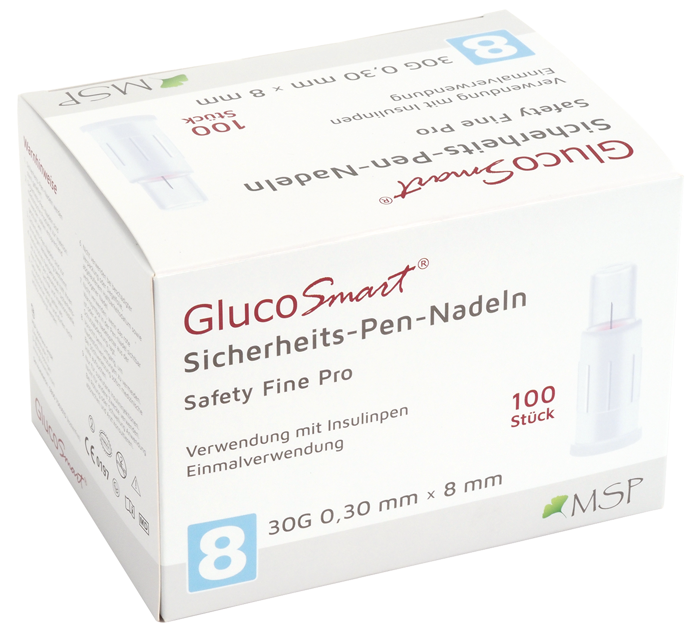 GlucoSmart Sicherheits-Pen-Nadel 8 mm x 30G
