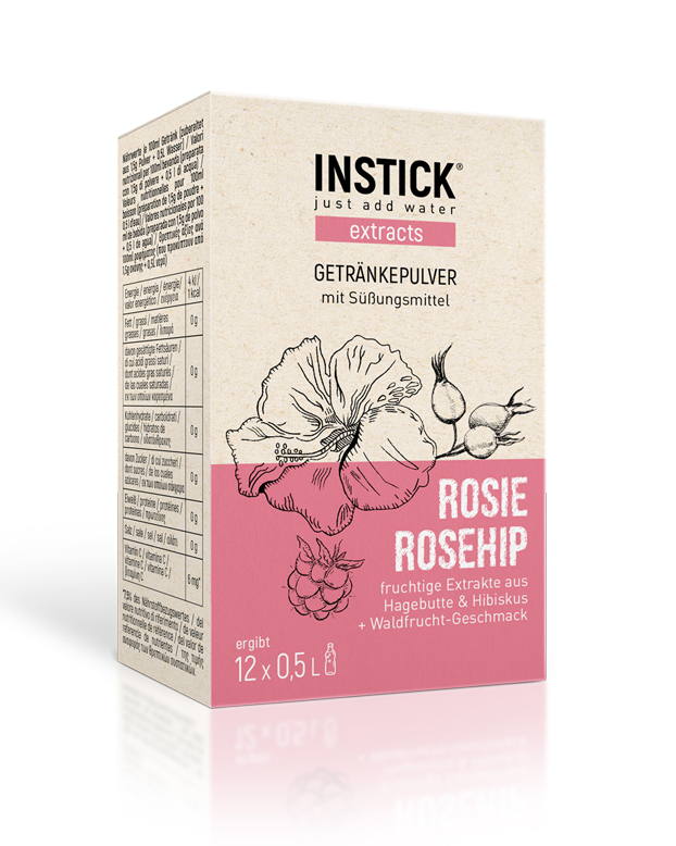 INSTICK Rosie Rosehip - zuckerfreies Instant-Getränk - Größe S / 12 Sticks