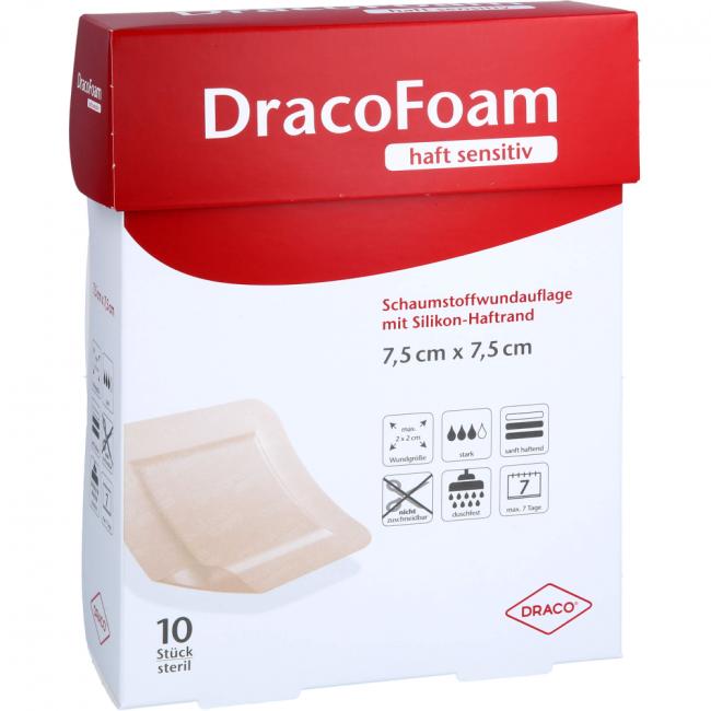 DracoFoam haft sensitiv Schaumst. 7,5 x7,5 cm 10 Stück DracoFoam haft sensitiv Schaumst. 7,5 x7,5 cm 10 Stück