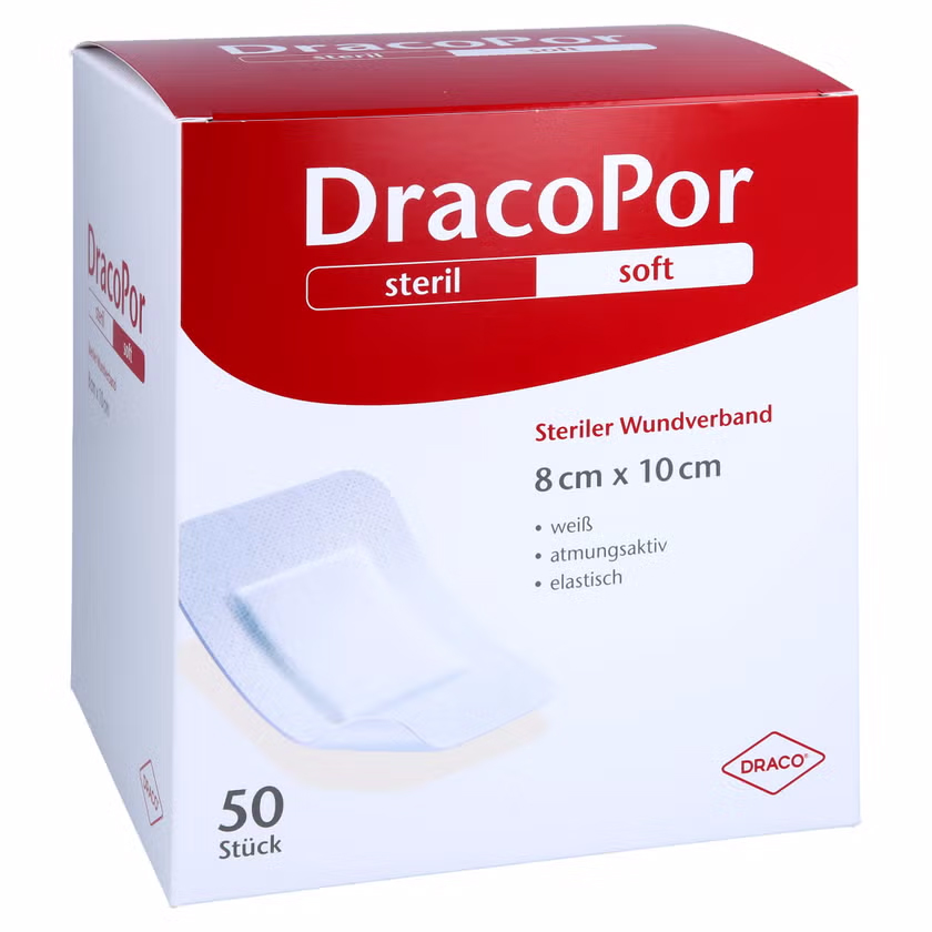 DracoPor Soft weiß Wundverband 8 x 10 cm 50 Stück