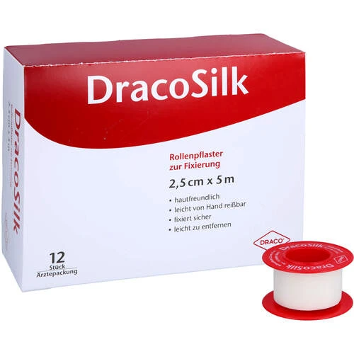 DracoSilk Rollenpflaster 2,5 cm x 5 m ohne Schutzring 