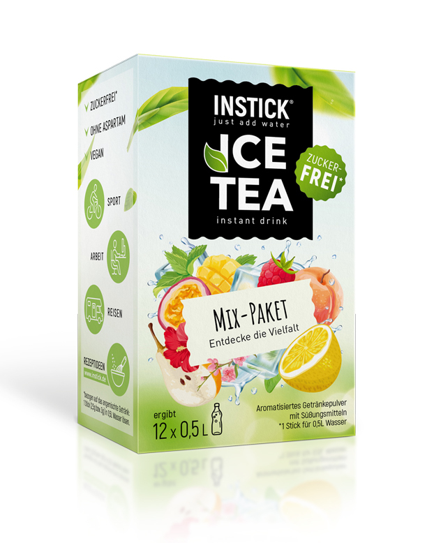 INSTICK Mix-Paket Eistees - zuckerfreies Instant-Getränk - Größe S / 12 Sticks INSTICK Mix-Paket Eistees - zuckerfreies Instant-Getränk - Größe S / 12 Sticks