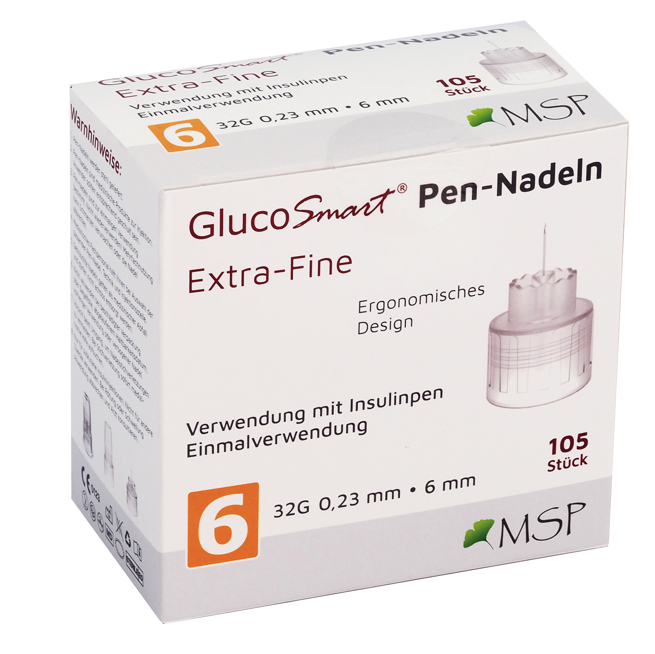 GlucoSmart Extra Fine Pen-Nadel 6 mm x 32G GlucoSmart Extra Fine Pen-Nadel 6 mm x 32G