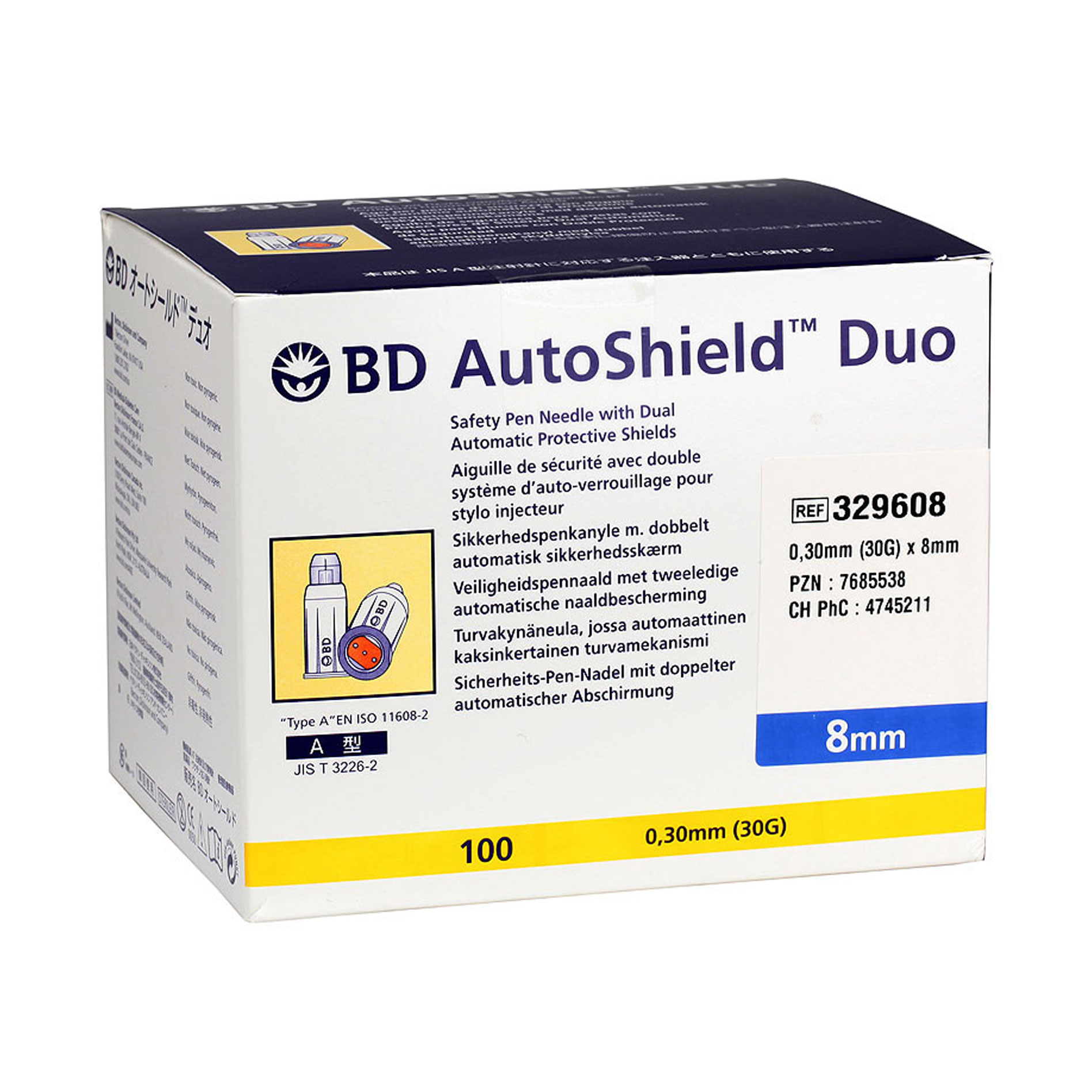 BD AUTOSHIELD Duo Sicherheits-Pen-Nadeln 8 mm