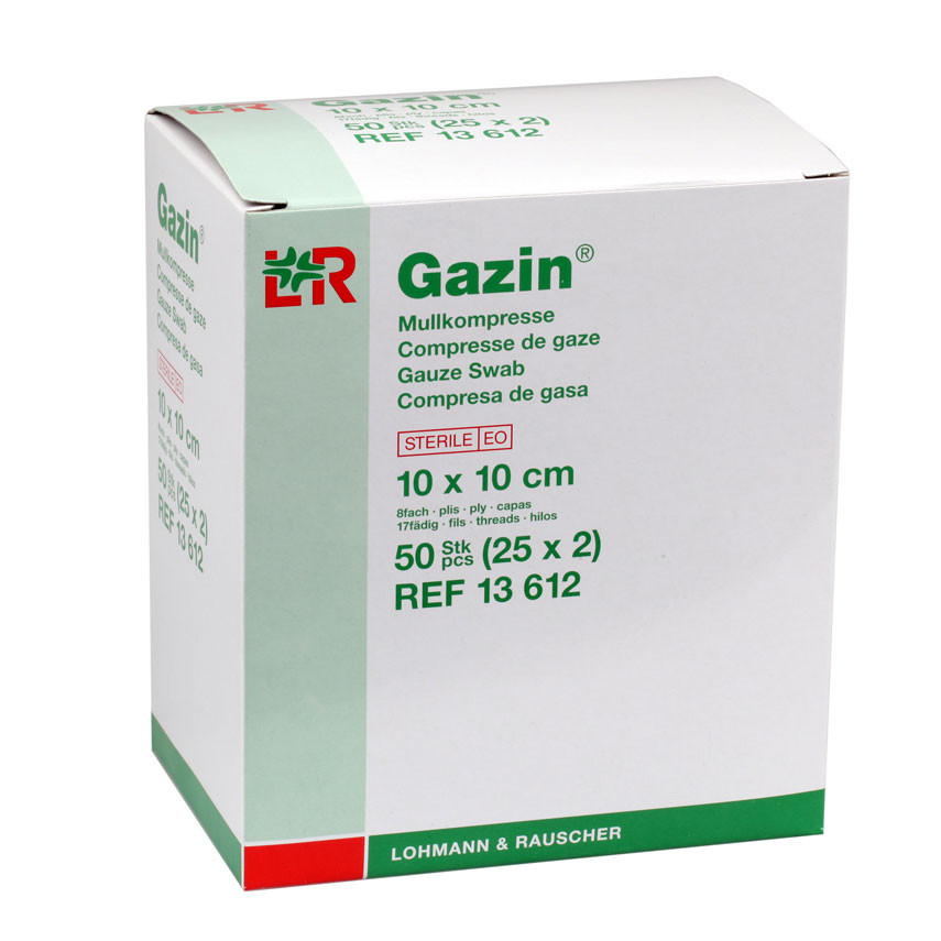 GAZIN Kompressen - 10 x 10cm 8fach steril / 25 x 2 Stück GAZIN Kompressen - 10 x 10cm 8fach steril / 25 x 2 Stück