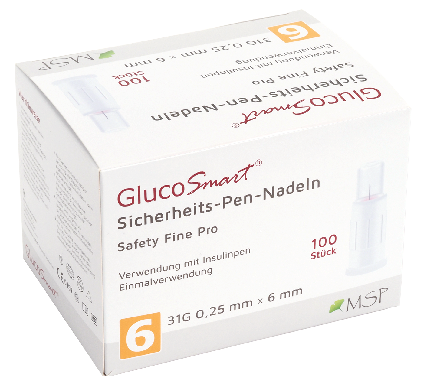 GlucoSmart Sicherheits-Pen-Nadel 6 mm x 31G
