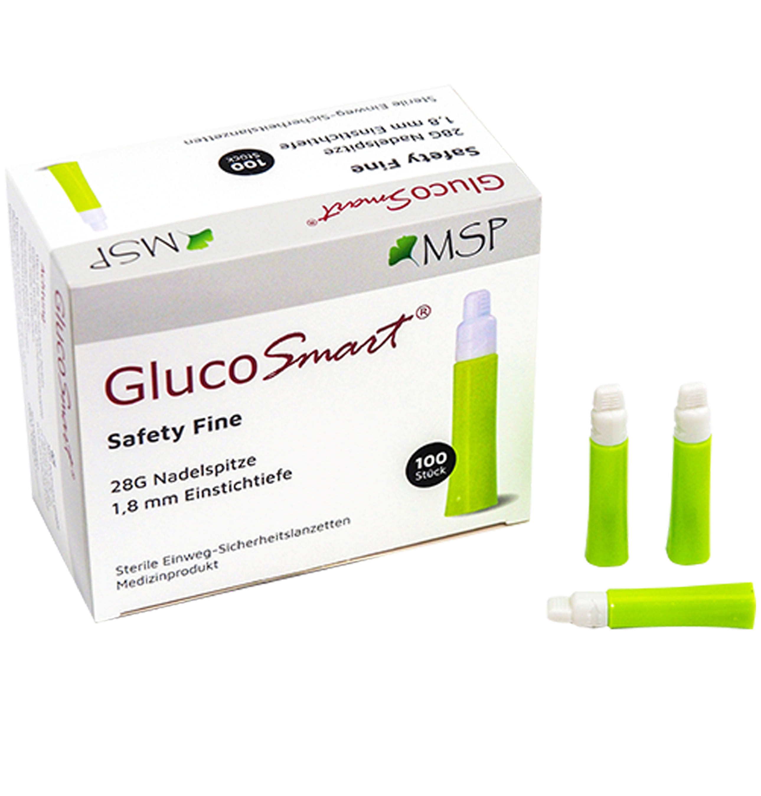 GlucoSmart Safety Fine Lanzetten, 28G GlucoSmart Safety Fine Lanzetten, 28G