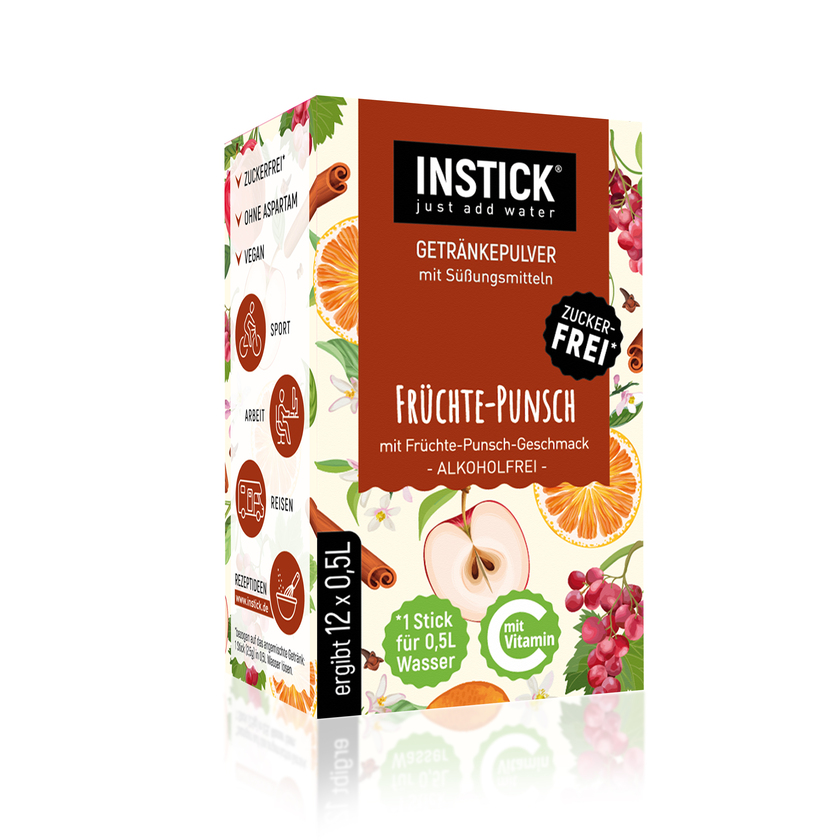 INSTICK Früchte-Punsch - zuckerfreies Instant-Getränk - Größe S / 12 Sticks INSTICK Früchte-Punsch - zuckerfreies Instant-Getränk - Größe S / 12 Sticks
