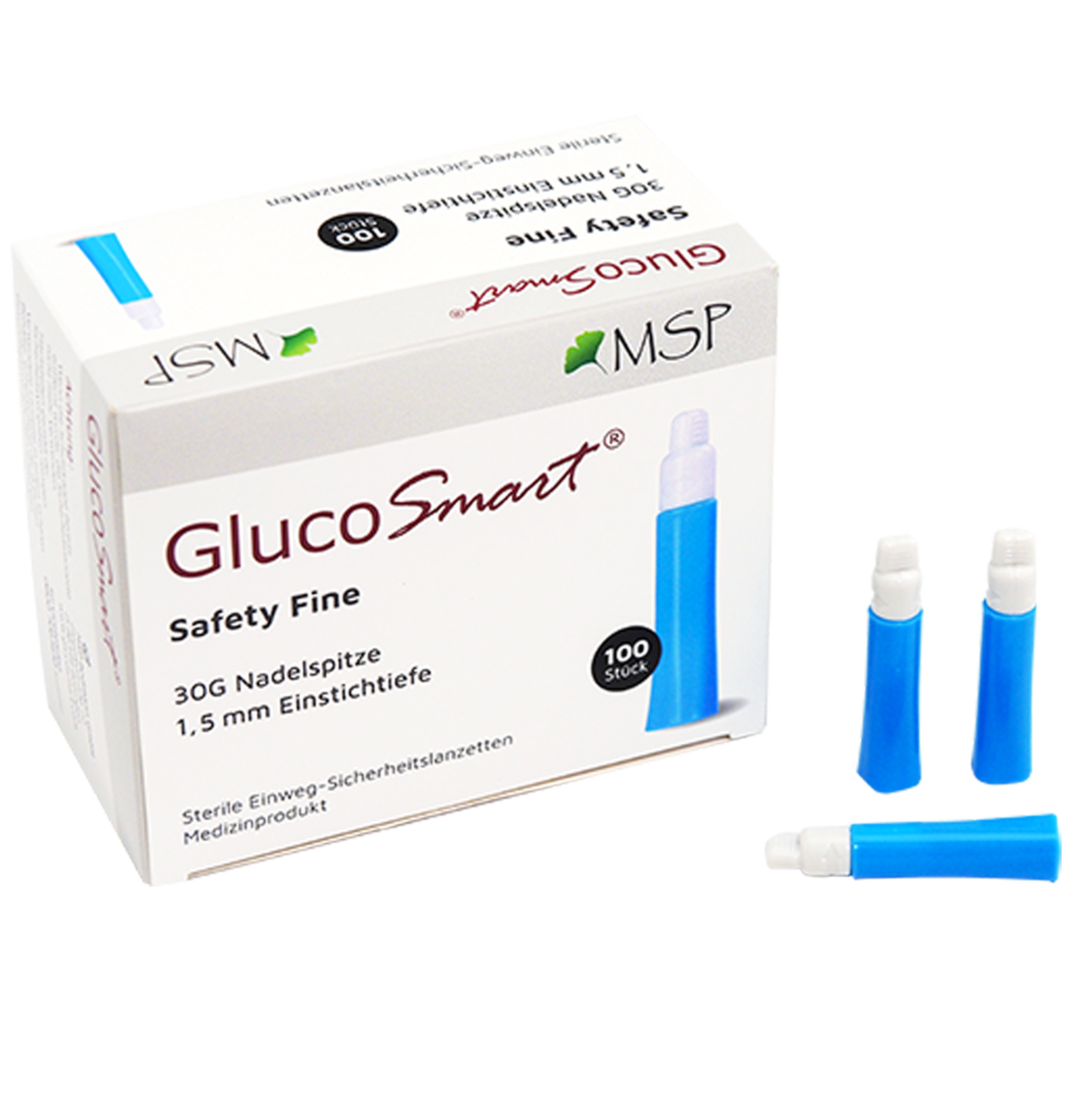 GlucoSmart Safety Fine Lanzetten, 30G GlucoSmart Safety Fine Lanzetten, 30G