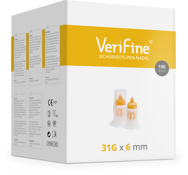 Verifine Sicherheits-Pen-Nadel 6 mm 31G