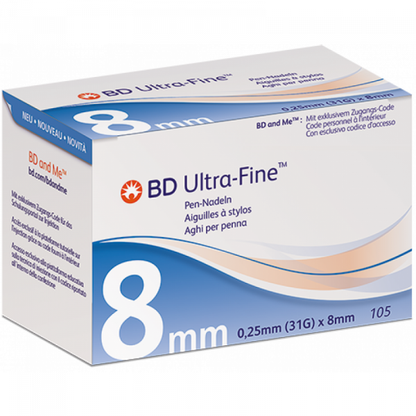 BD Ultra-Fine Pen Nadeln, 8 mm