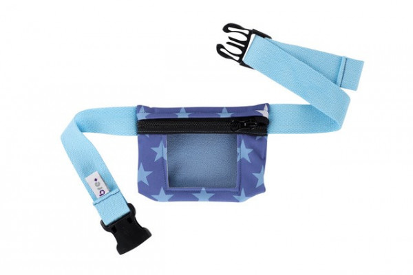 Pumpentasche Softshell mit Sichtfenster Sterne, blau